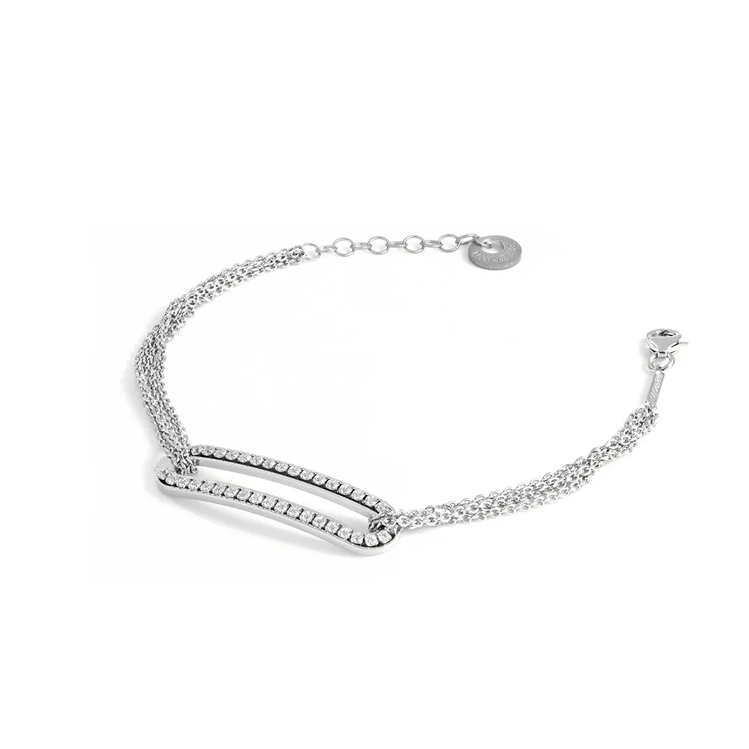 Bracciale in argento bianco e zirconi