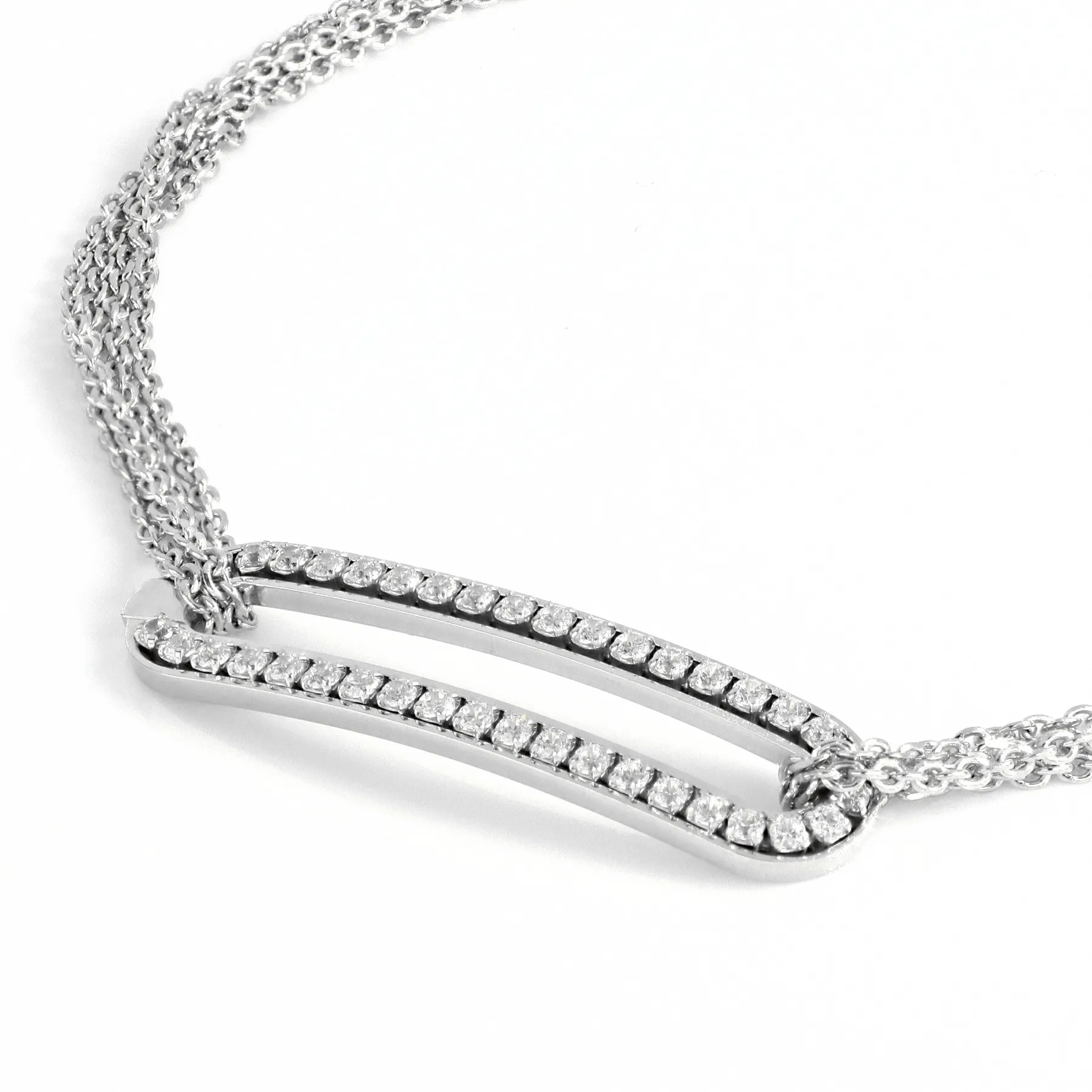 Bracciale in argento bianco e zirconi