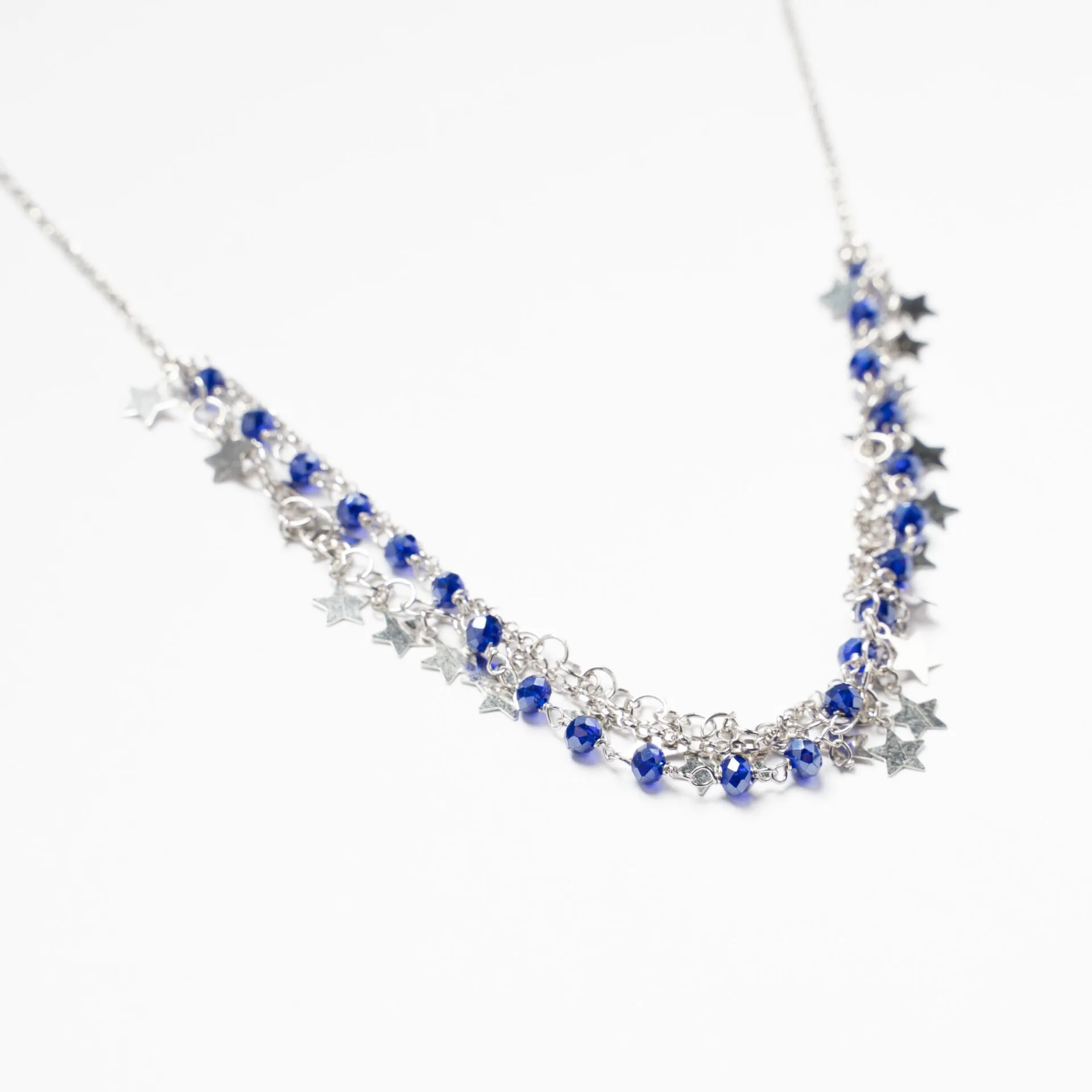 Collana in Argento Con Pietre Blu e Stelline